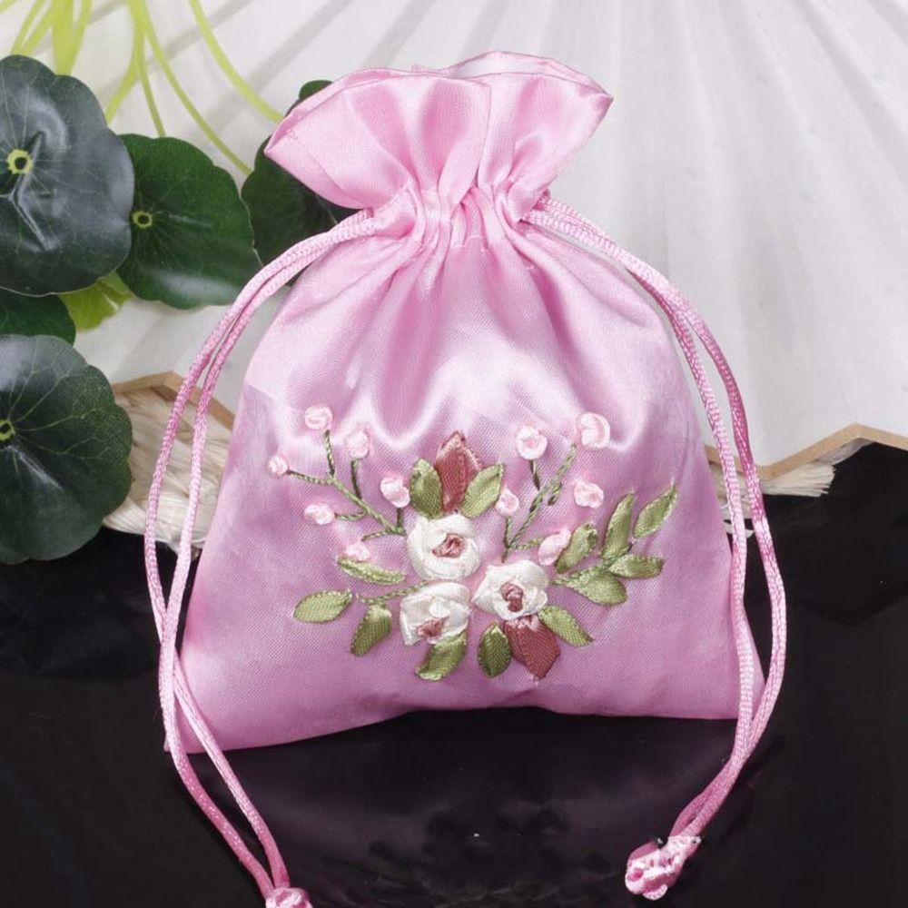 Süßigkeitentasche Stickerei Blume Kordelzugtasche für gefüllte duftende Kräuter Stoff Aufbewahrungstasche Kinder