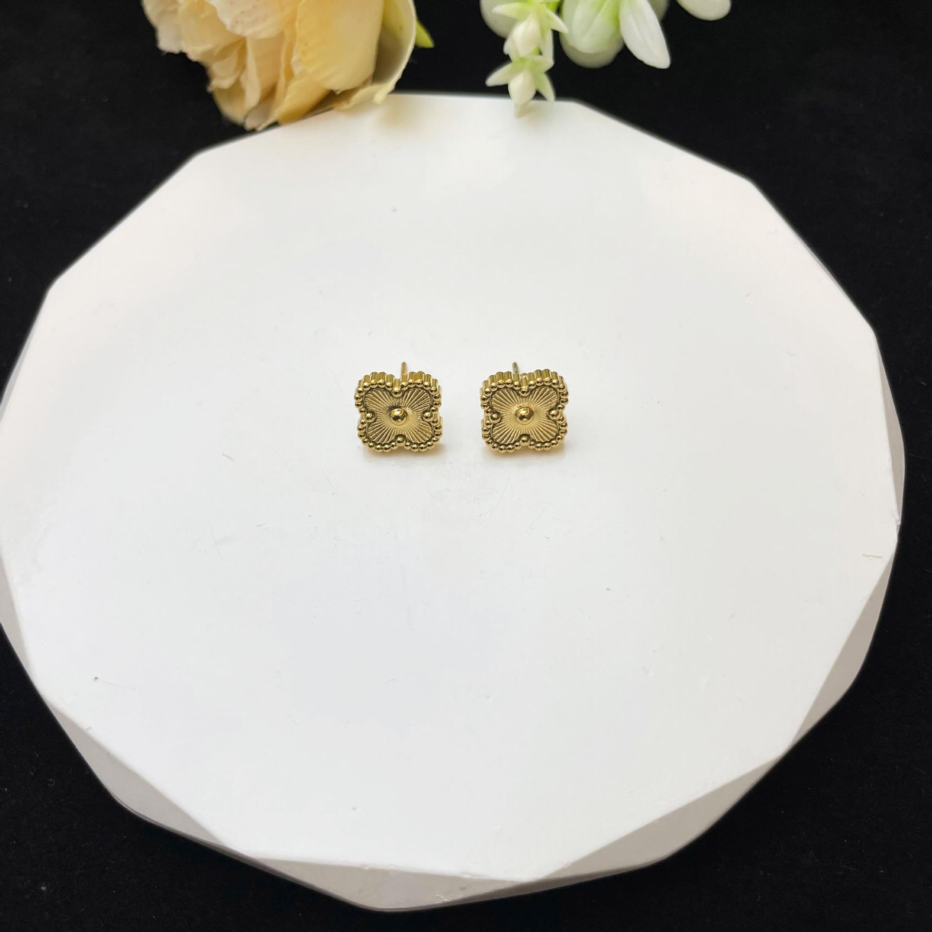 

Серьги Lucky Four -Leaf High-End, роскошные универсальные серьги, модные женские серьги, ювелирные изделия золотой