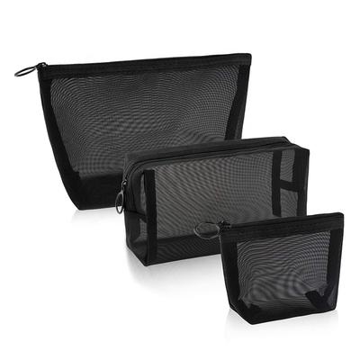 Nylon-Netz-Kosmetiktasche & Make-up-Beutel Schwarzer Reißverschluss Atmungsaktiv Leicht für Büro-Reise-Accessoires