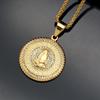 1pc Hip Hop Praying Hands Pendant Stainless Steel for Men Paved Rhinestone Gold Colour Necklace Jewelry