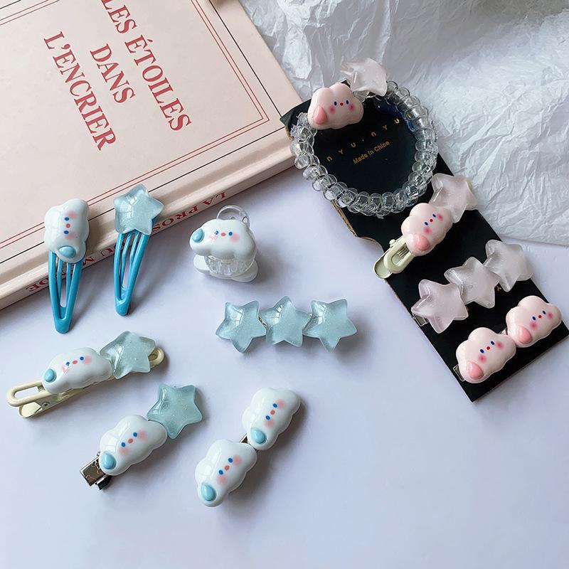 9 sztuk/zestaw słodka gwiazda kreskówki spinki do włosów gumka moda boczna spinka do włosów zacisk Barrettes nakrycia głowy dziewczyny akcesoria do włosów prezent dla dzieci