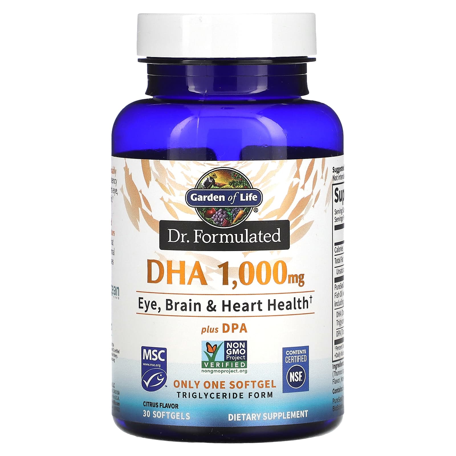 

Dr. Formulated, Dha with Dpa, Citrus Flavor, 1,000Mg, 30 Softgels