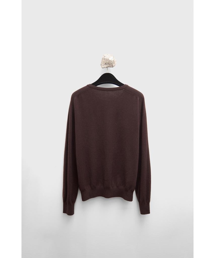 YOUTH Cashmere Asymmetric Neck Knit - Dark Brown