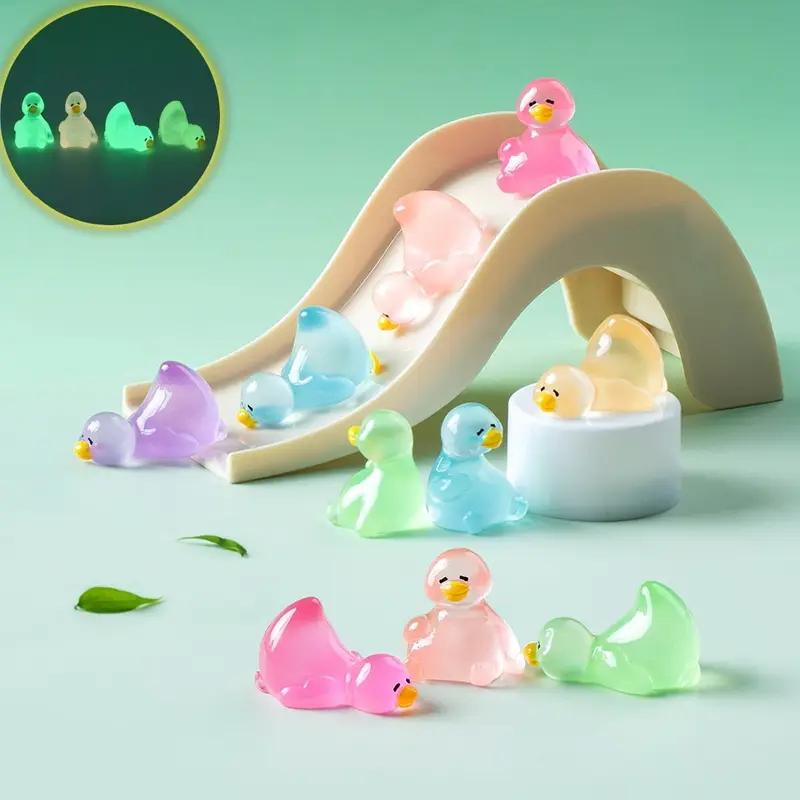 10 / 20 peças Patos Mini de Resina Luminosos Brilham no Escuro Ganso Figuras Minúsculas Estátuas de Animais Fofos Ideais para FAÇA VOCÊ MESMO Jardim de Fadas Micro Paisagem