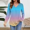 Women Long Sleeve Tops Dressy Casual V Neck Tshirts Basics Tee Vacation Fall Fashion Clothes