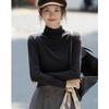 Warm Ginger Fleece Autumn New Slim Fit Thin Half Turtleneck Long Sleeve Women's Base Shirt