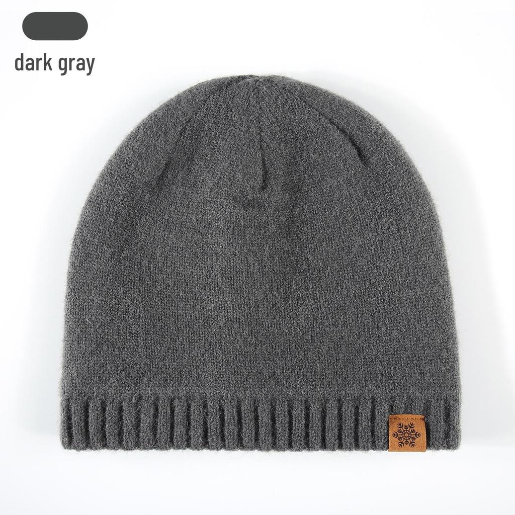 Men's Double-Layer Knitted Wool Hat for Autumn/Winter - Velvet Lined for Warmth and Cold Protection