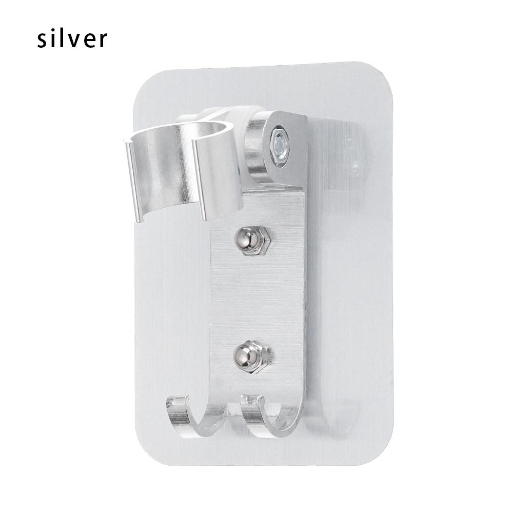 

90° Adjustable Kitchen Bracket Restroom Supplies Bathroom Accessories Aluminum Shower Holder Punch Free Wall Gel Mounted срібний