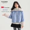 Girls' Faux Denim Sherpa-Lined Padded Winter Coat