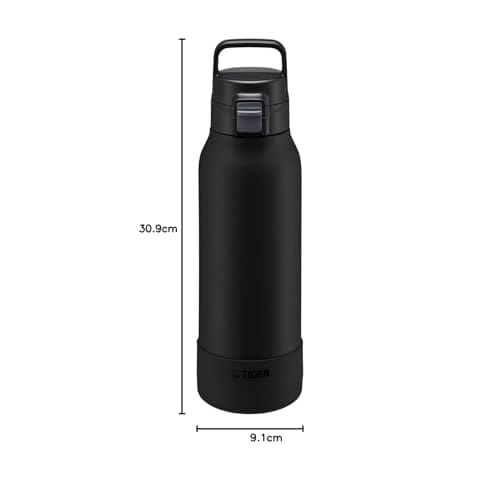 Tiger Thermos Water Bottle, 1.2 Liter, Vacuum Insulated Stainless Steel Bottle with Handle for Easy One-Hand Opening, Large Capacity, Suitable for Spo