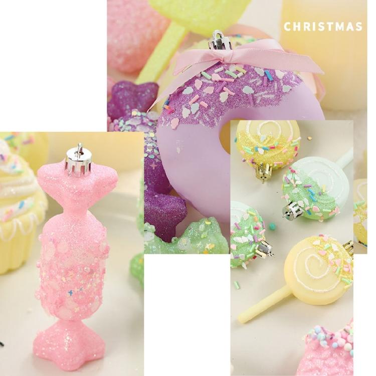 Stylish Candy Color Christmas Tree Baubles Pendant Colorful Christmas Holidays Decorations Festival Tree Embellishments