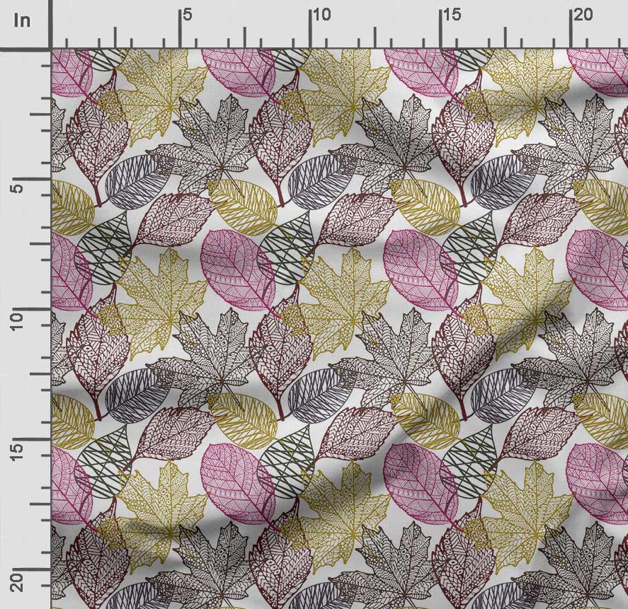 Soimoi Leaves Print,  Cotton Cambric, Quilting Fabric Sold by The Yard 42 Inch Wide, Medium Weight Cotton Fabric,