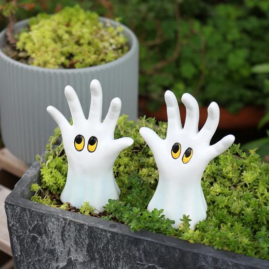 1 Pair Hand Ghost Statues Gothic Desktop Spooky Hand Figurines Resin Ornaments Home for Halloween
