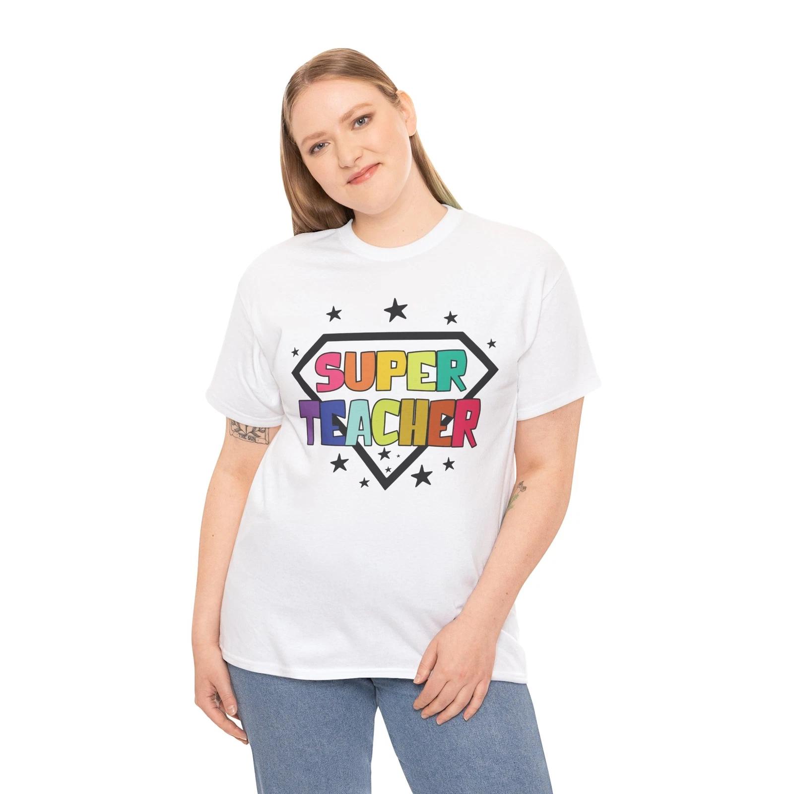 Superhero Comics T-Shirt | Funny Hero Fan Tee | Super Teacher T-Shirt L