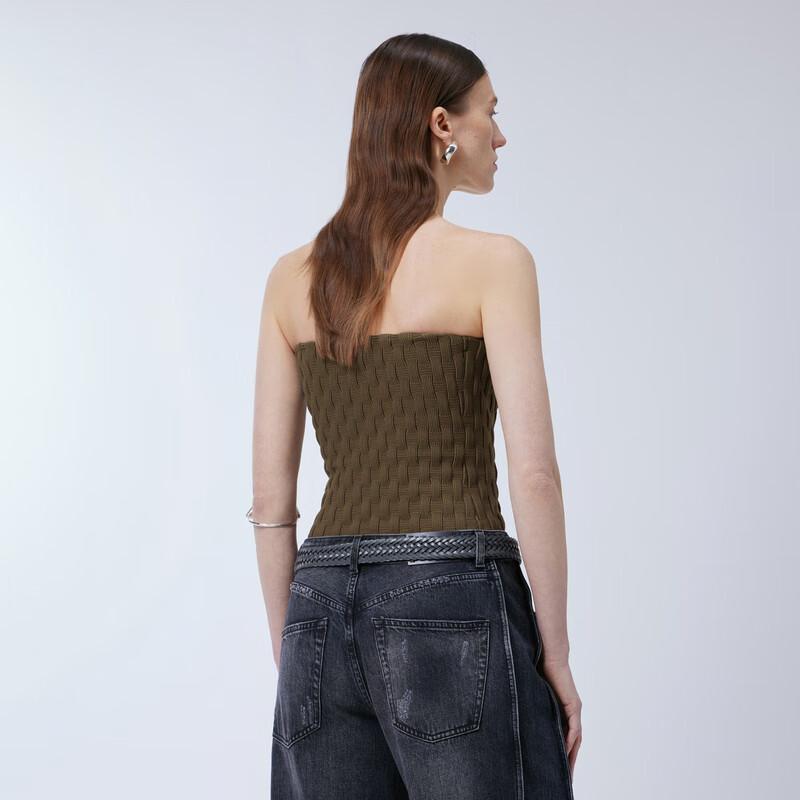 JNBY Women's Slim Fit Knit Tube Crop Top
