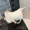 2025 New Baiqiao Cream Same Shoulder Bag Underarm Bag Women's Niche Cloud Bubble Light Luxury Texture Versatile