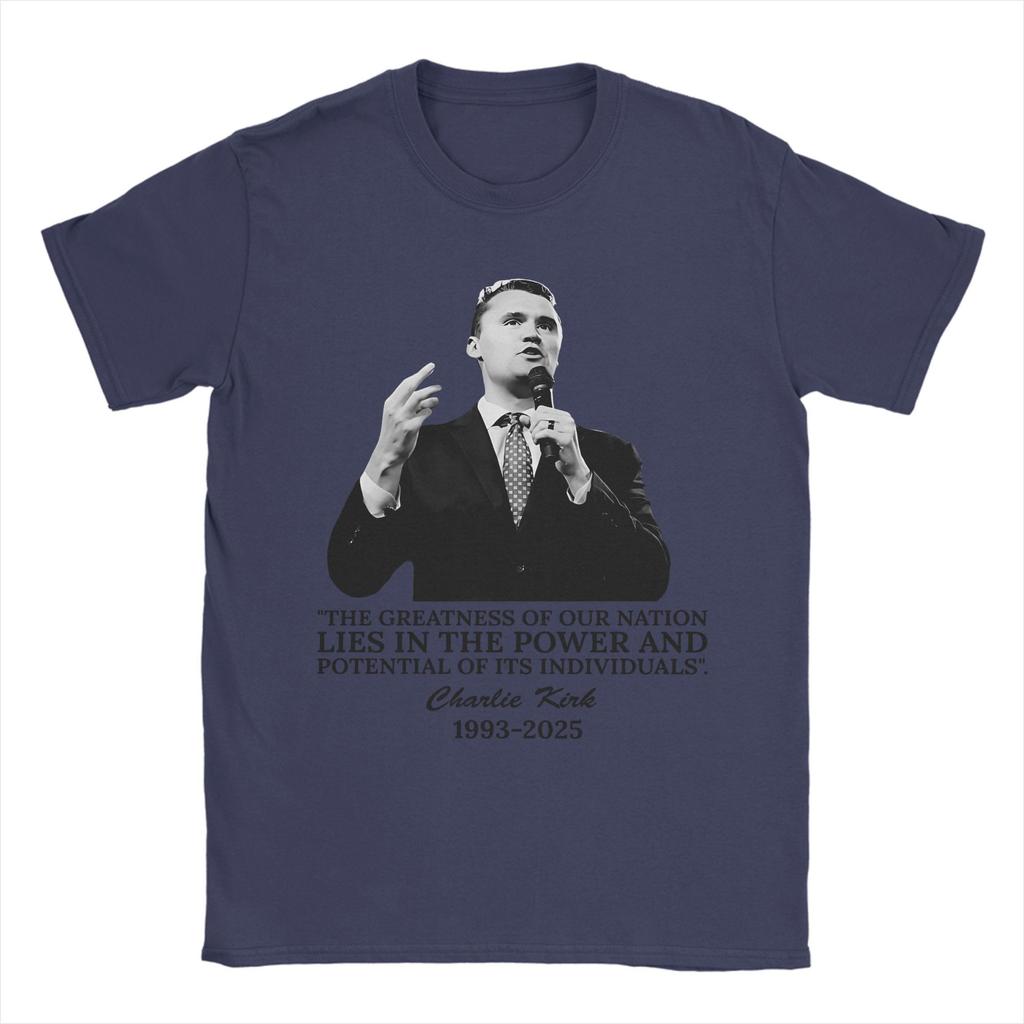 Turning Point USA T-Shirt Sommer Trendige T-Shirts Herren Baumwolle O-Ausschnitt Übergröße Kleidung Kurzarm Streetstyle T-Shirt