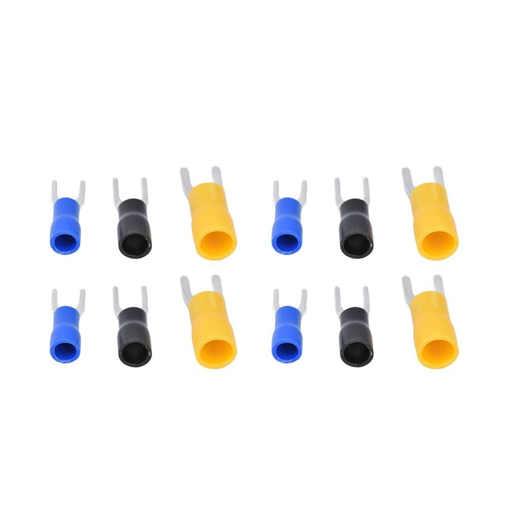 300Pcs Insulated Fork Spade Terminals Copper PVC U Type Wire Connector for Transportation Lighting(SV1.25 4+SV2 4+SV5.5