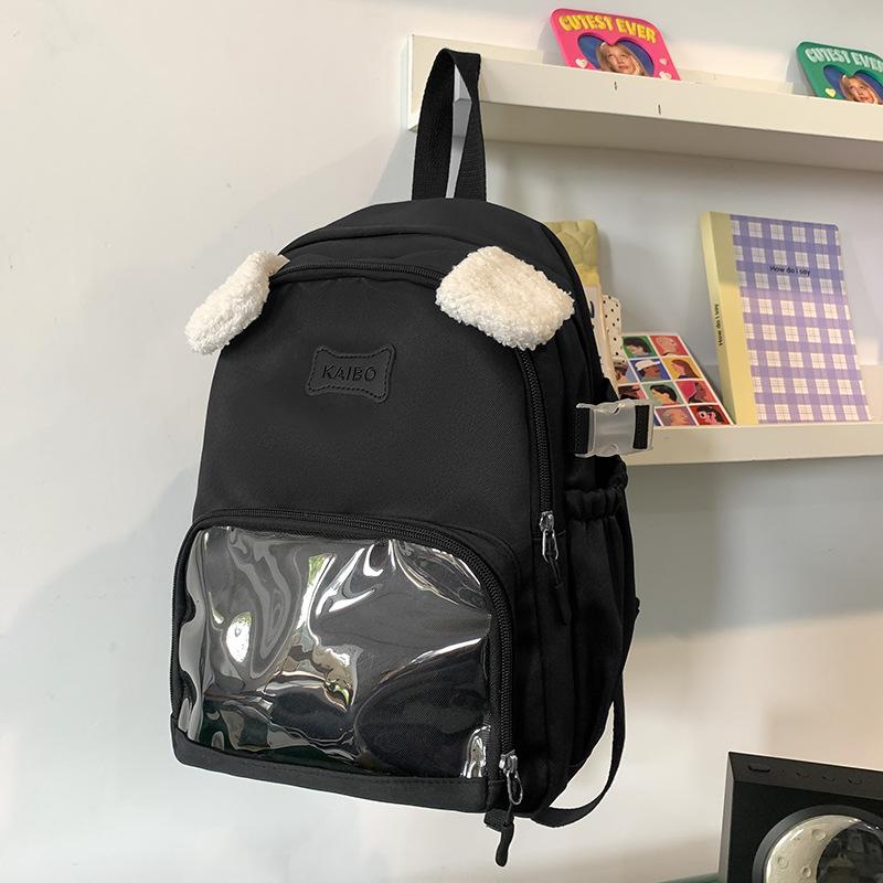 Japanese Two-dimensional Cute Transparent Pain Bag Cute Ins Backpack Middle School Student Schoolbag Women's Casual Backpack
