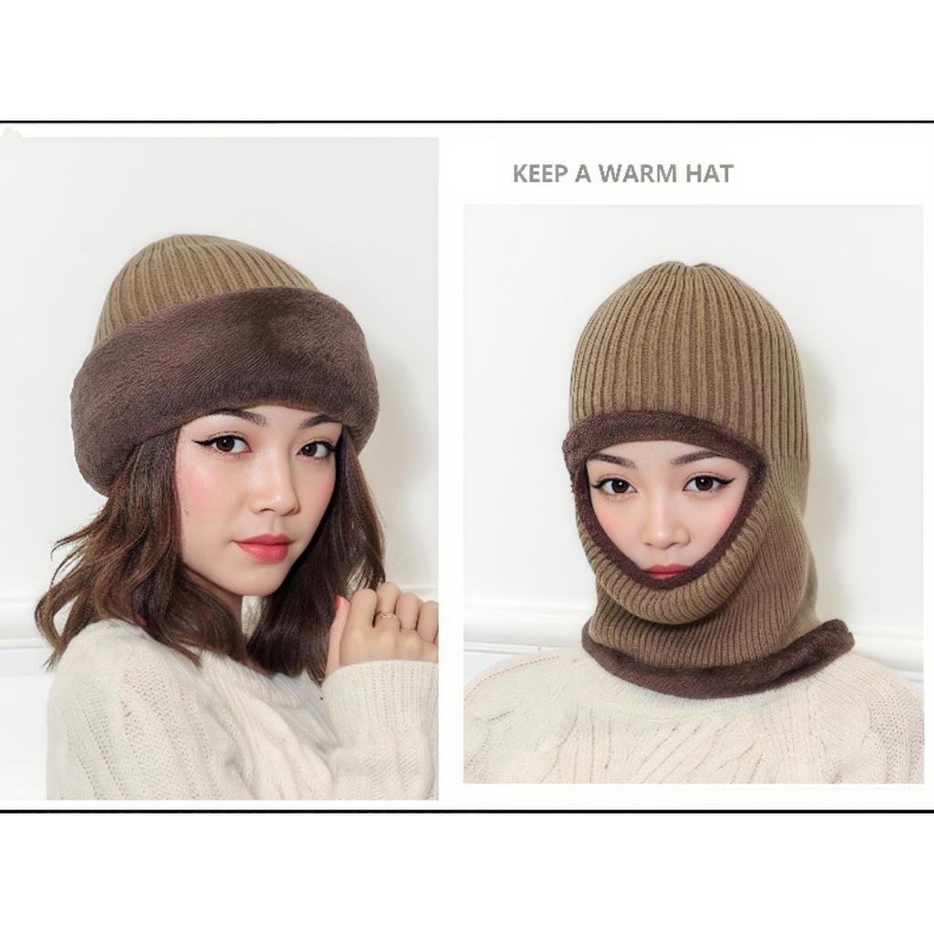Samt, Verdickt, Winddichte Mütze, Thermomütze, Ohrenschutzmütze, Fahrradmütze, Overall, Strickmütze, Überziehmütze, Mütze mit Maske