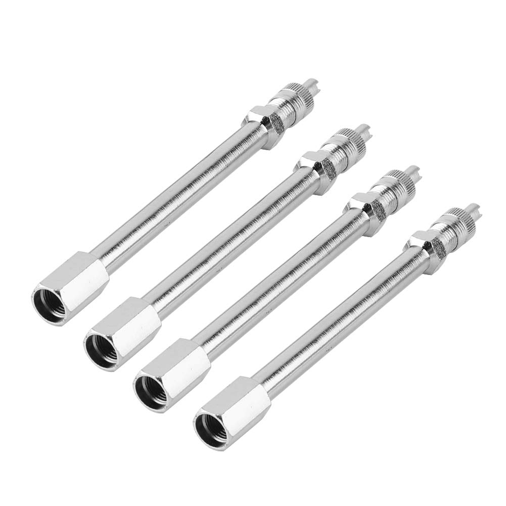 4pcs Truck Extension Valve, Car Tire Valve Extension 100mm Chrome Tire Valve Extension Rod
