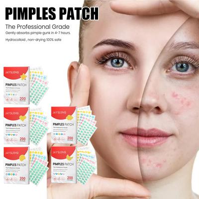 Colorful Star-Shaped Hydrocolloid Invisible Pimple Patches For Face, Cute Zit Cover Stickers Skin Care
