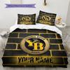 Benutzerdefinierter Name BSC Young Boys Muster Bettwäsche Steppdecke Set Heimdekoration Geschenk (1 Bettbezug + 2 Kissenbezüge (ohne Füllung))