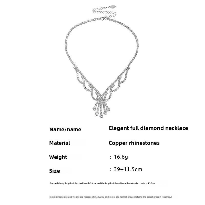 Elegant necklace, bracelet, and earring set - bridal jewelry with full diamond accents