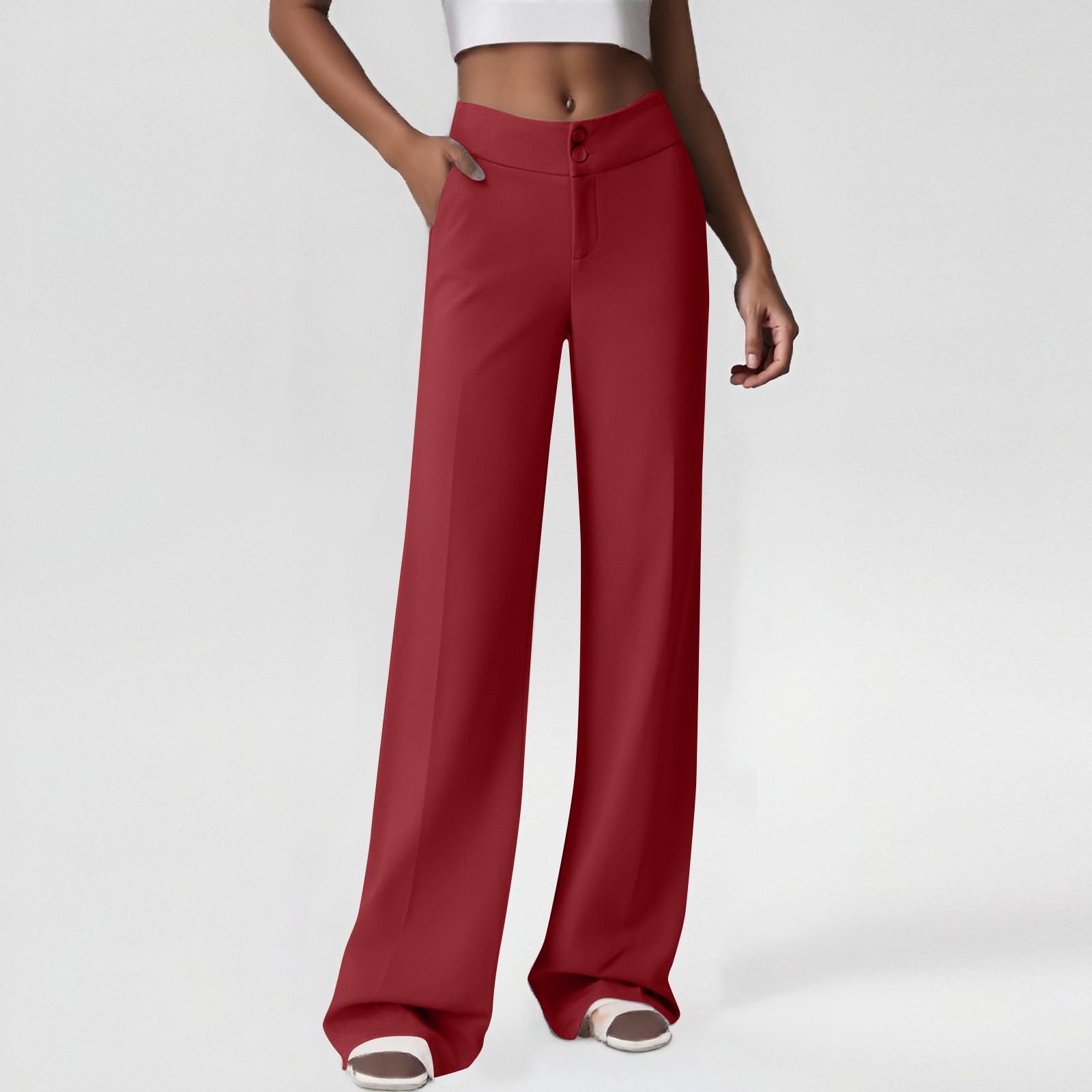 

Женские прямые брюки, модные повседневные брюки, брюки Harlan Nine Point XL винный