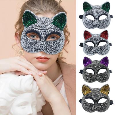 Rhinestones Decoration Masquerade Mask Half Face Mask Halloween Cosplay Mask For Women Men Cosplay Party Photography