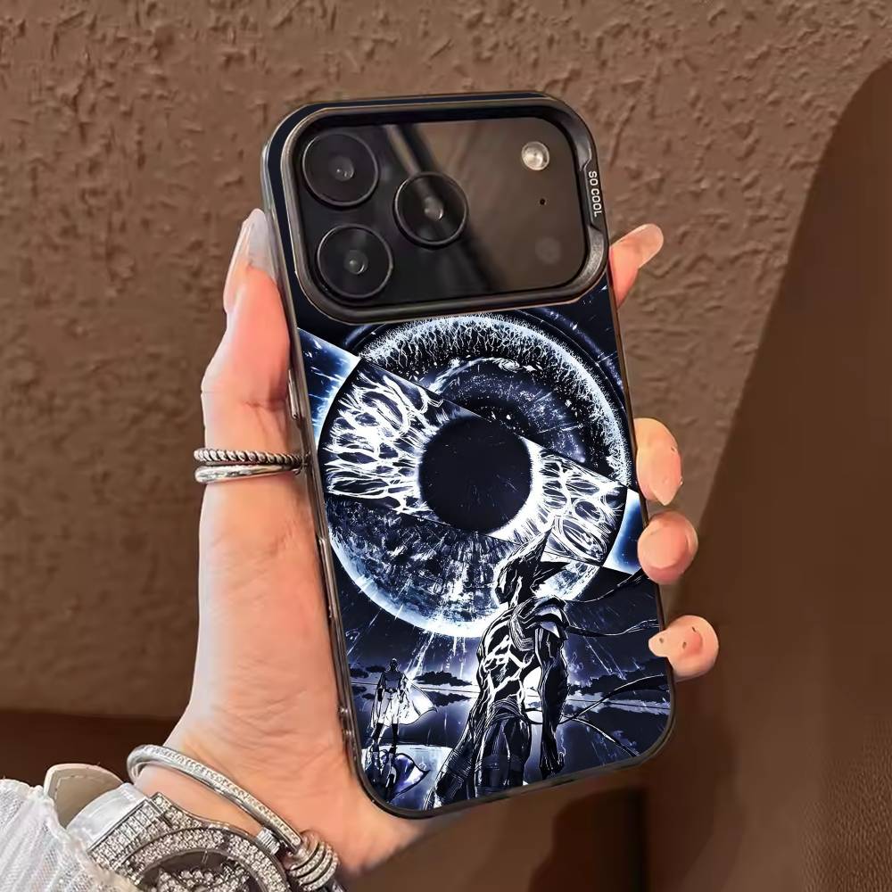 Anime O-One P-Punch Man Phone Case For iPhone 17,16,15,14,13,12,11,Pro Max,Plus Candy Silver Cover