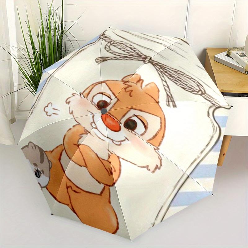 

Charming Chipmunk Automatic Folding Umbrella - 3 Folding Design, Vivid Cartoon Pattern, Suitable for Outdoor Activities, A Gift for Fans In