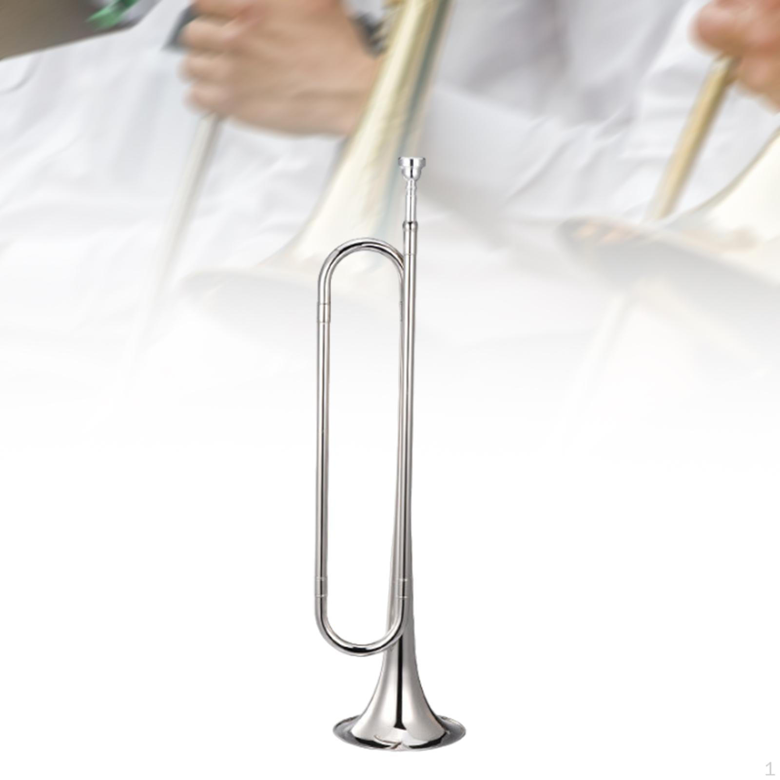 

Bugle Blowing Scouting Trumpet for Stage Performance Cavalry Band Orchestra silver Bb