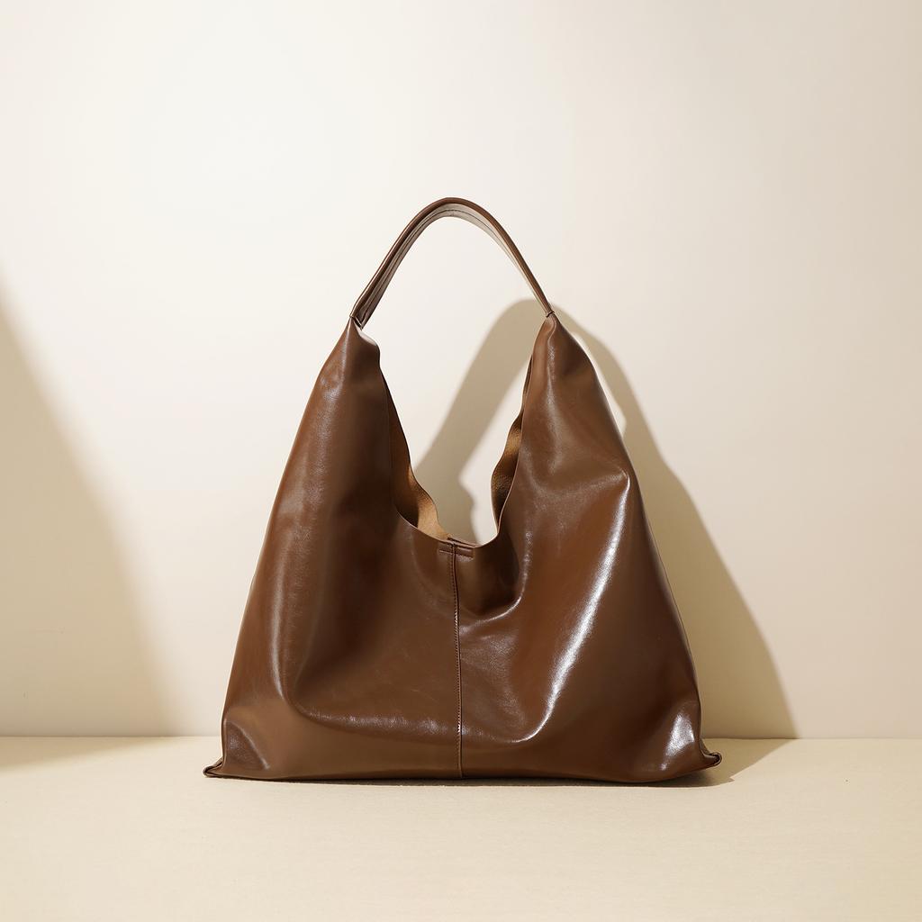 Autumn and Winter Premium New Maillard Retro Casual Large Tote Bag Soft Large Capacity Shoulder Tote Niche Bag