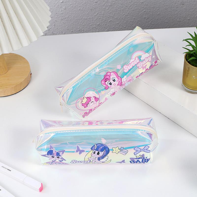 Süßes Pony Transparenter PVC-Federmäppchen Mit Großem Fassungsvermögen Für Schüler