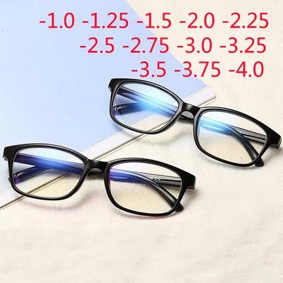 -1.0 -1.25 -1.50 -1.75 -2.0 -2.5 -3.0 Bis -4.0 Fertige Myopie-Brille Damen Herren Kurzsichtbrille Schwarz Blau Roter Rahmen