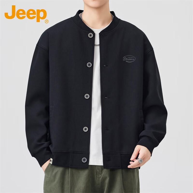 JEEP Men's Baseball Collar Cardigan Sweatshirt Jacket