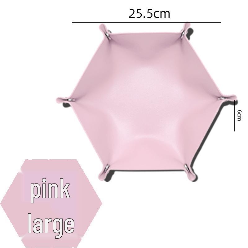 Auf Lager Nordisches Sechseckiges PU-Leder Würfel- & Kosmetik-Aufbewahrungstablett