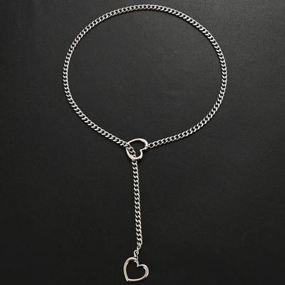 Halskette für Frauen, Herzform, hohle Kette, verstellbar, Hip Hop, Punk-Stil, Edelstahl, Party, Club, Leistung, Halsschmuck
