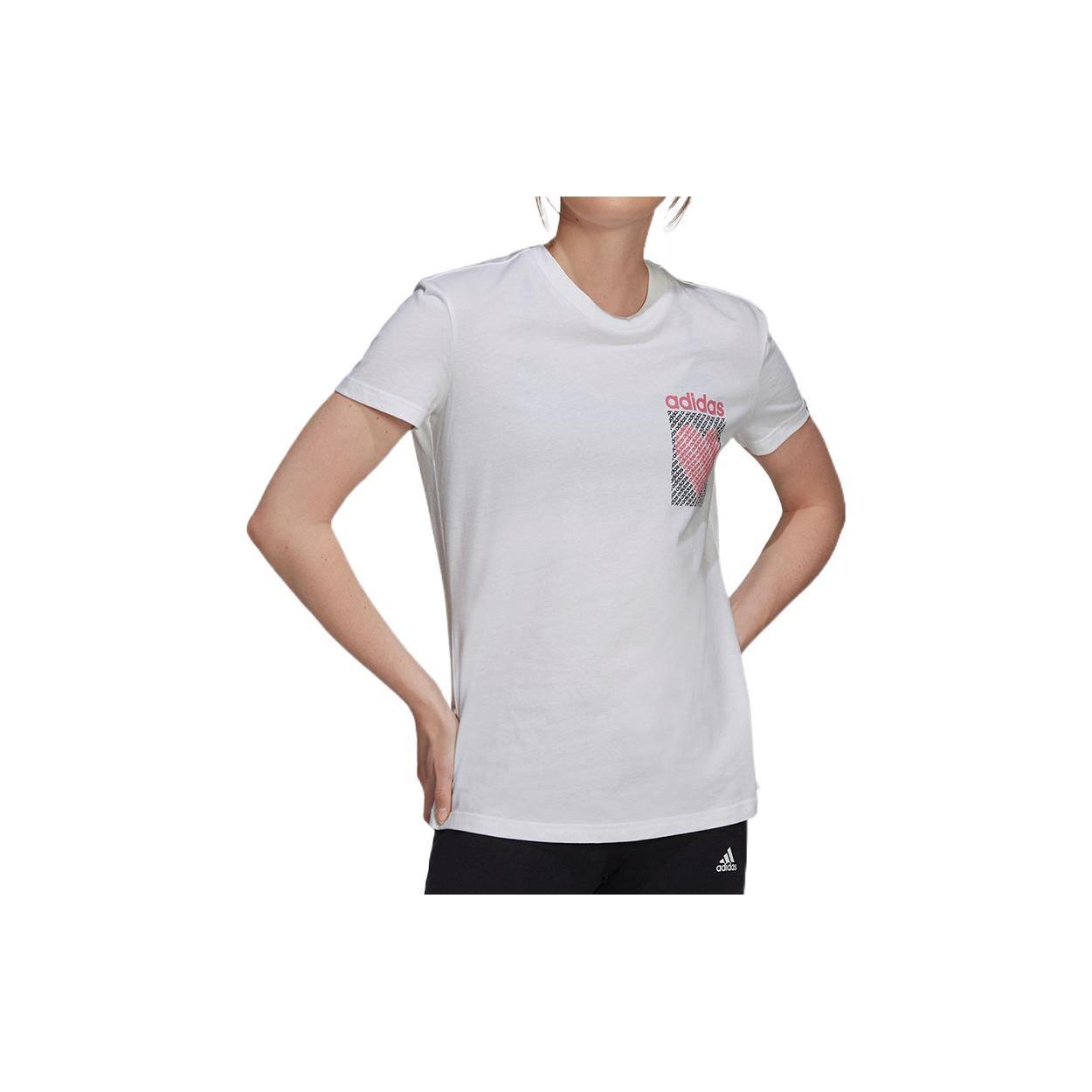 (WMNS) adidas Heart Graphic T-Shirt Asia Sizing White Women s H14681 S