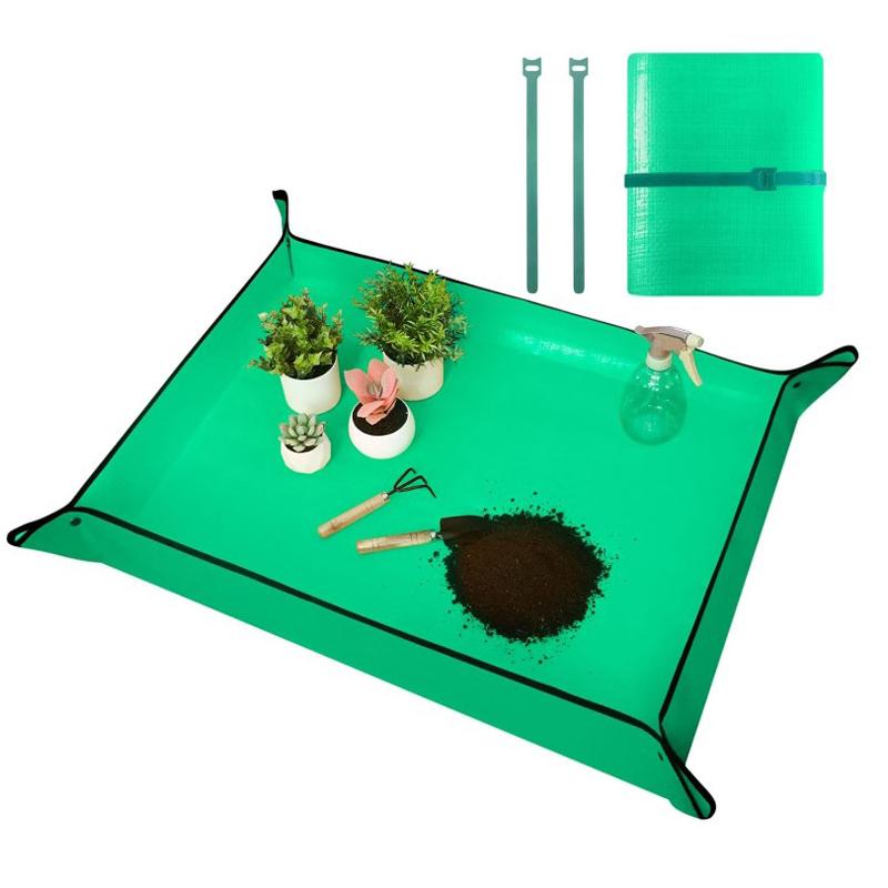 

Большой коврик для пересадки комнатных растений и контроля беспорядка в почве, водонепроницаемый портативный лоток для пересадки суккулентов Green-M-68cm