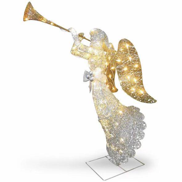LED Anioł Dekoracja Ogrodowa Świecący Akrylowy Ornament Anioła do Dekoracji Ogrodu Podwórza
