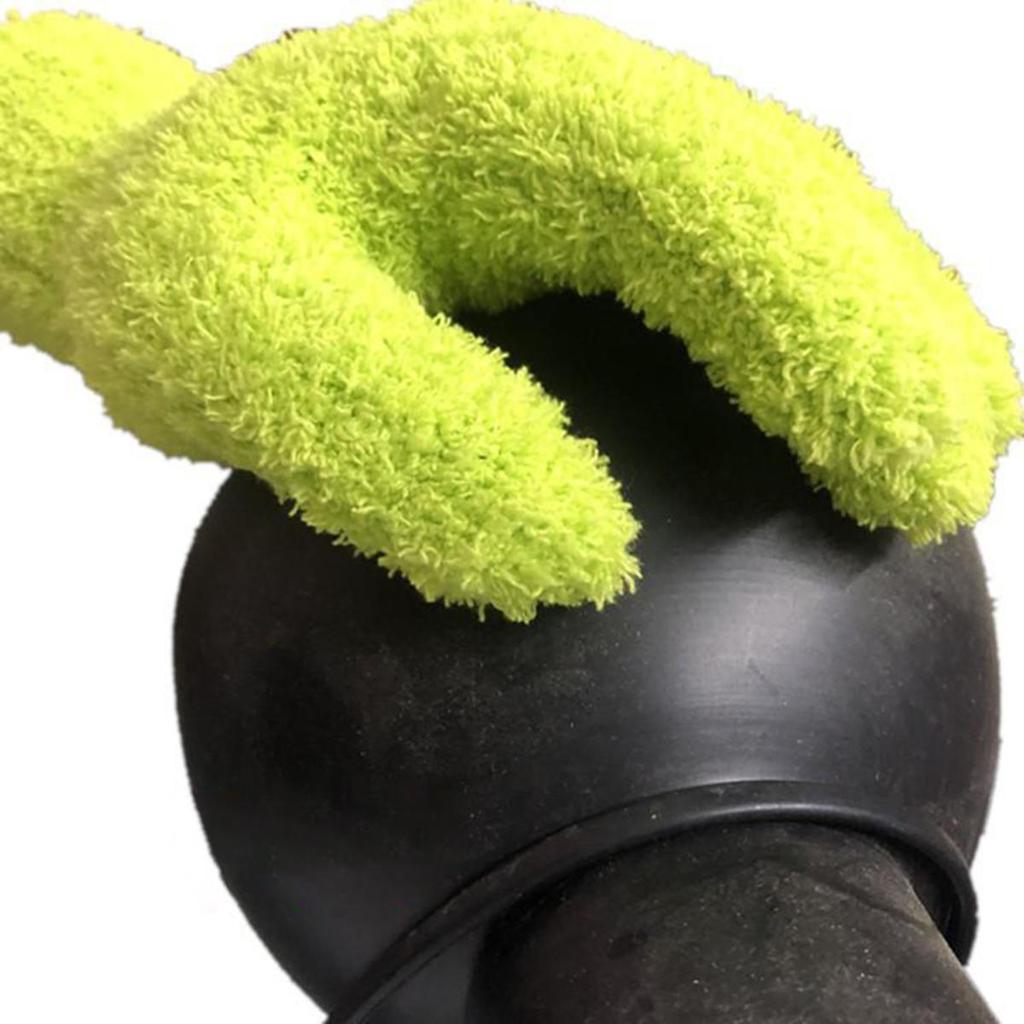 3 Pair Car Wash Microfiber Cleaning Gloves Dusting Coral Velvet Gloves Pure Color Five Finger Chore Absorbent Glove Half Velvet