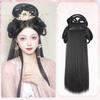 Synthetic Chinese Ancient Wig Headdress Hanfu Wig Headband Dance Accessory Wigs Lazy Costume Wig