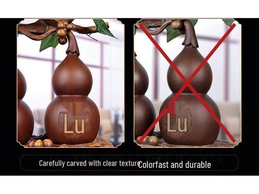 Prosperous Double Fortune Gourd Ornament for Living Room or Entrance Decoration
