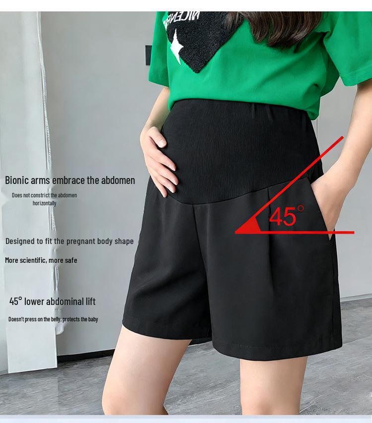 High-Waisted Belly Support Maternity Shorts – Loose, Plus Size, Casual Summer Wear