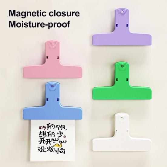 Magnetic Bag Sealing Clips with Strong Grip Reusable Food Clips for Kitchen Office Colorful Fridge Organizer File Holder for Chips Snacks Documents