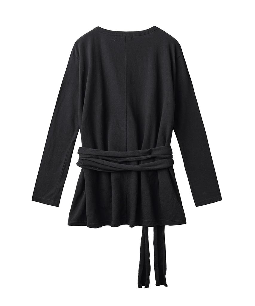 Lense Wrap-Tie Long Sleeve Tee Black