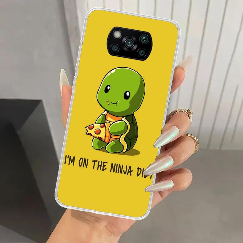 Cartoon Sea Turtle Tortoise Phone Case for Xiaomi Poco X5 X6 X7 Pro F7 Ultra M7 Redmi 15 15C 13 13C 12 12C 10 10A 10C 9 9A 9C 9T