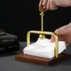 1pc Wooden Napkin Holder Cafe Western Restaurant Tissue Rack Vertical Paper Stand Elegant Design Dining Table Sturdy Decoration
